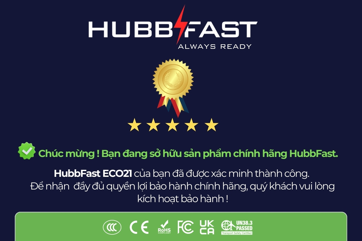 HubbFast ECO21 – Thông Tin Chính Hãng & Xác Thực Sản Phẩm | Hubbtronix – ảnh 1