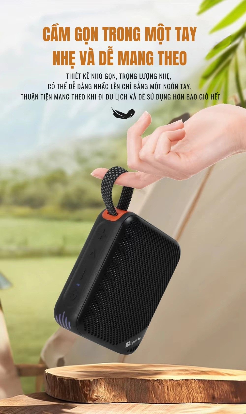 Thiết kế siêu nhỏ gọn, lý tưởng để mang theo trong những chuyến đi.