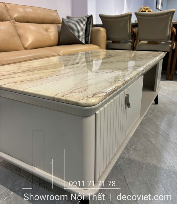 bàn trà sofa với gam màu be sang trọng