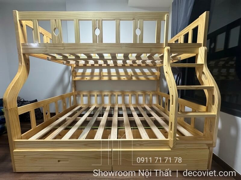 Giường ngủ 2 tầng lớn, rộng rãi, thoải mái