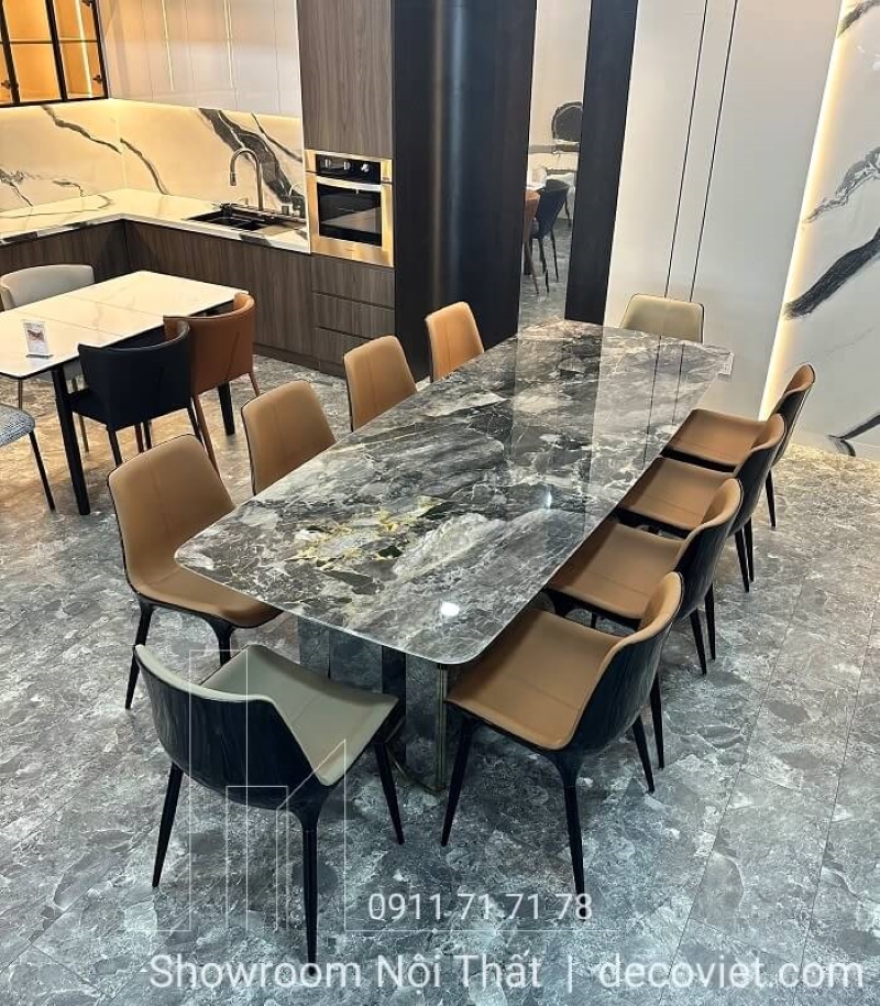 bộ bàn ăn 10 ghế dài 2.6m phù hợp cho biệt thự, nhà hàng cao cấp