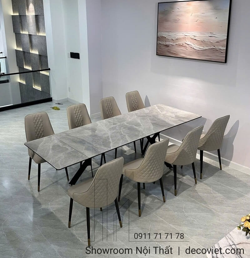 bàn ăn mặt đá 2.6m thiết kế hiện đại phù hợp mọi không gian