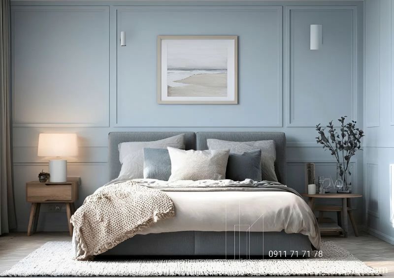 Thiết kế phòng gam màu xanh dương phù hợp cho chủ nhà mệnh thủy