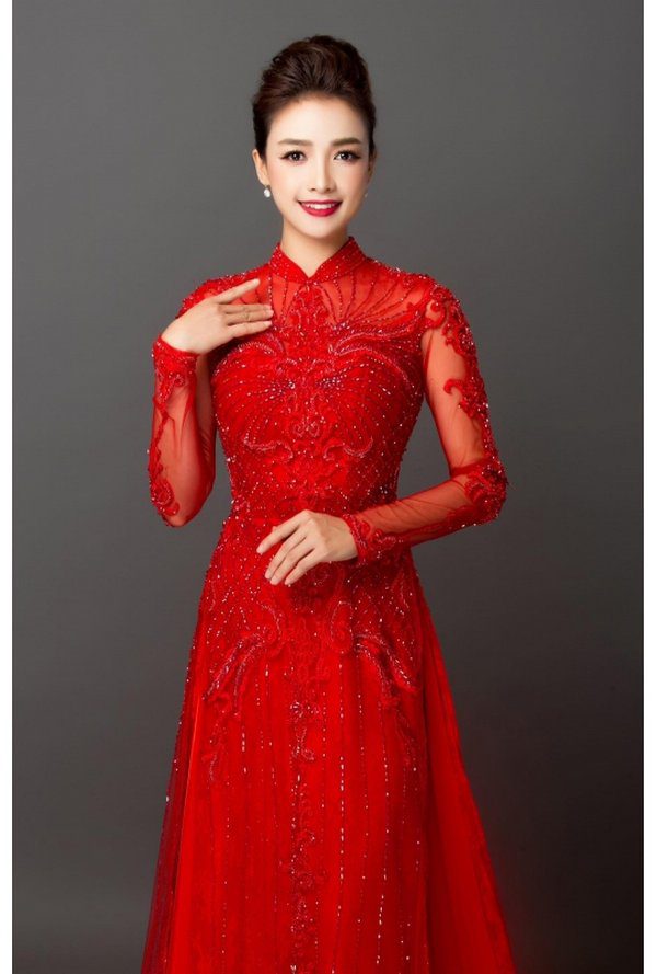 Áo dài cưới đỏ
