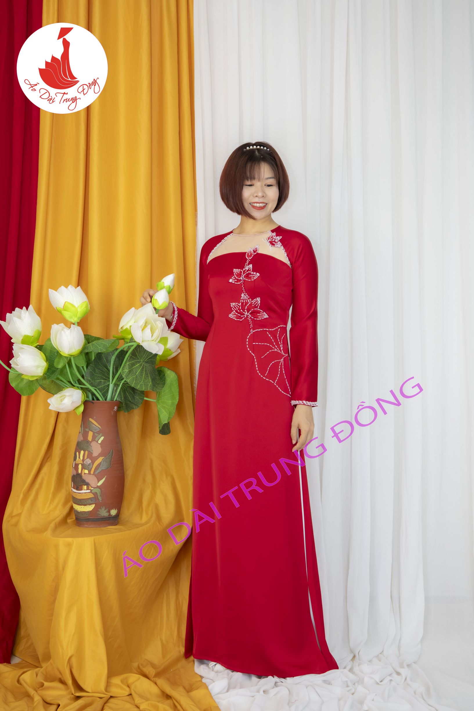 Mẫu áo dài đẹp thiết kế theo phong cách hiện đại