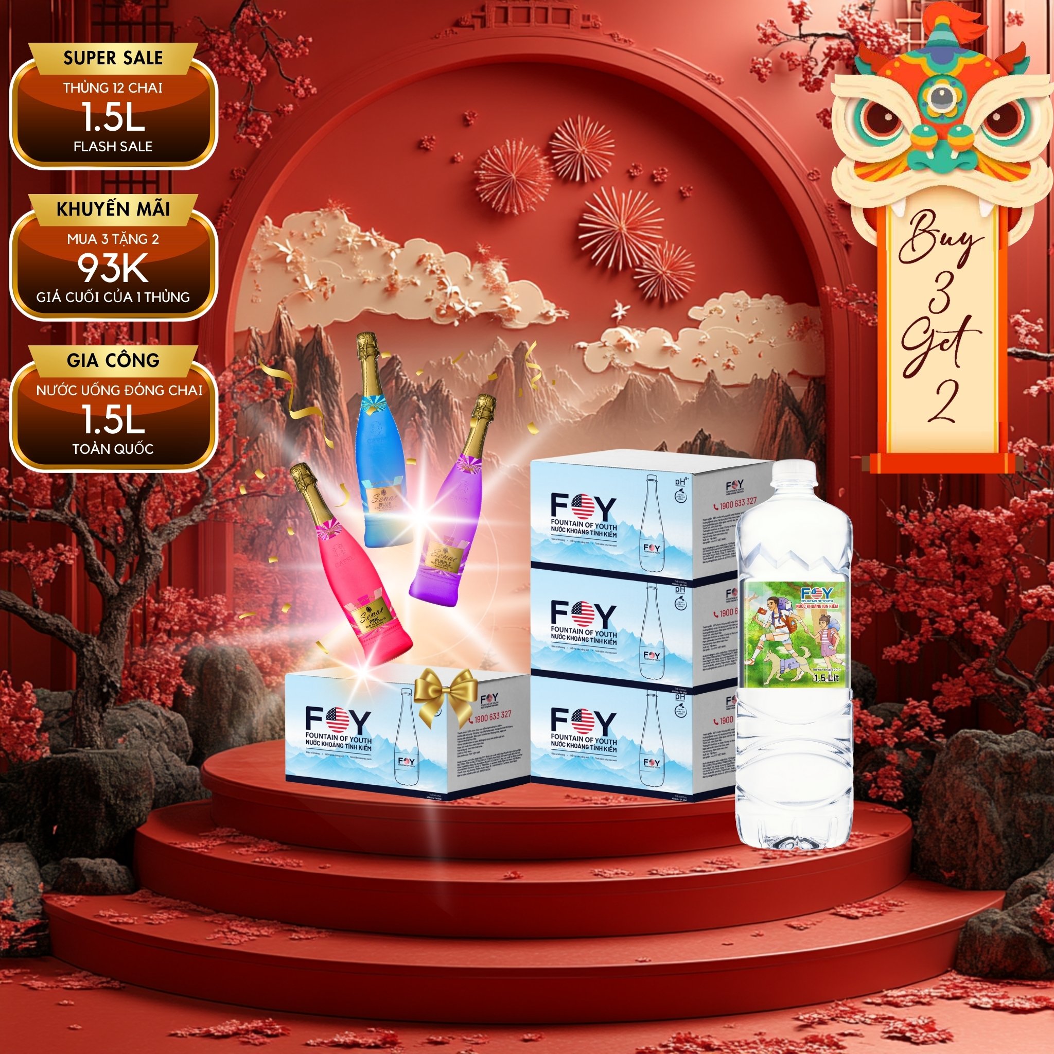 nước kiềm đóng chai