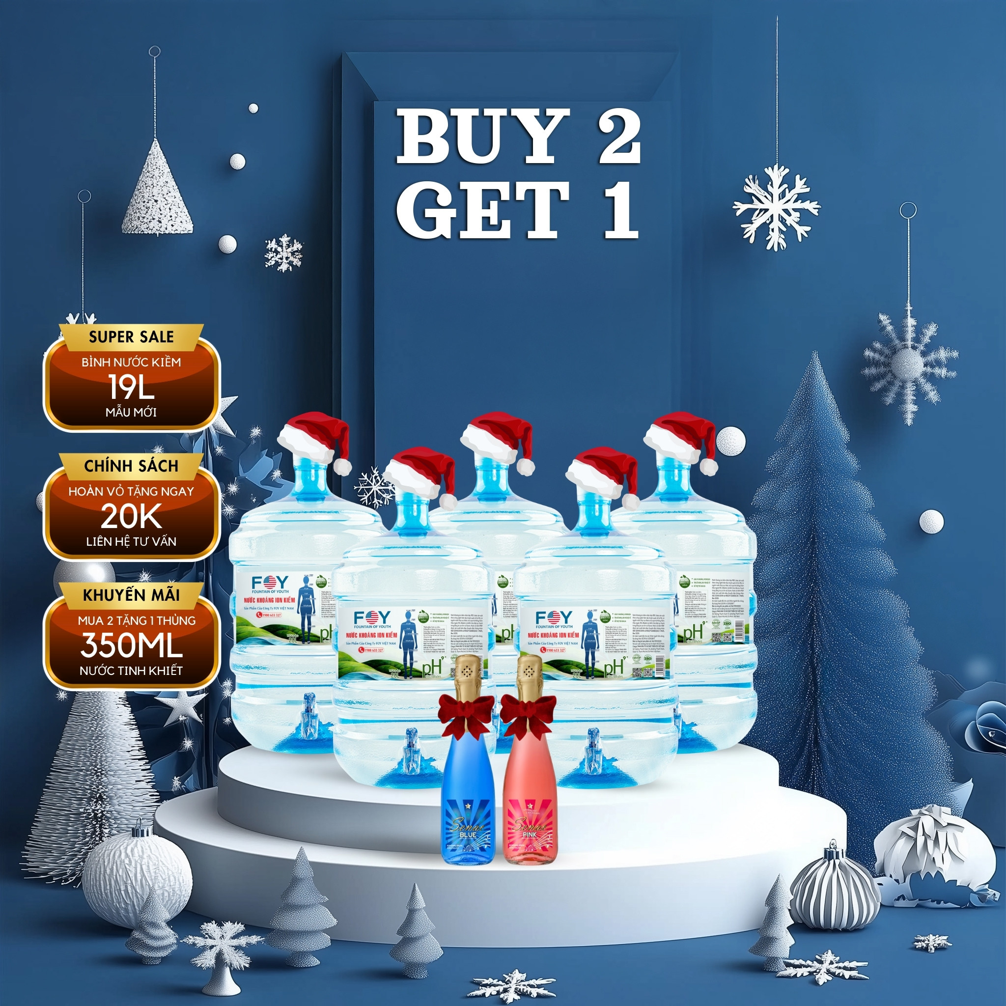 mua nước khoáng kiềm FOY bình 19L