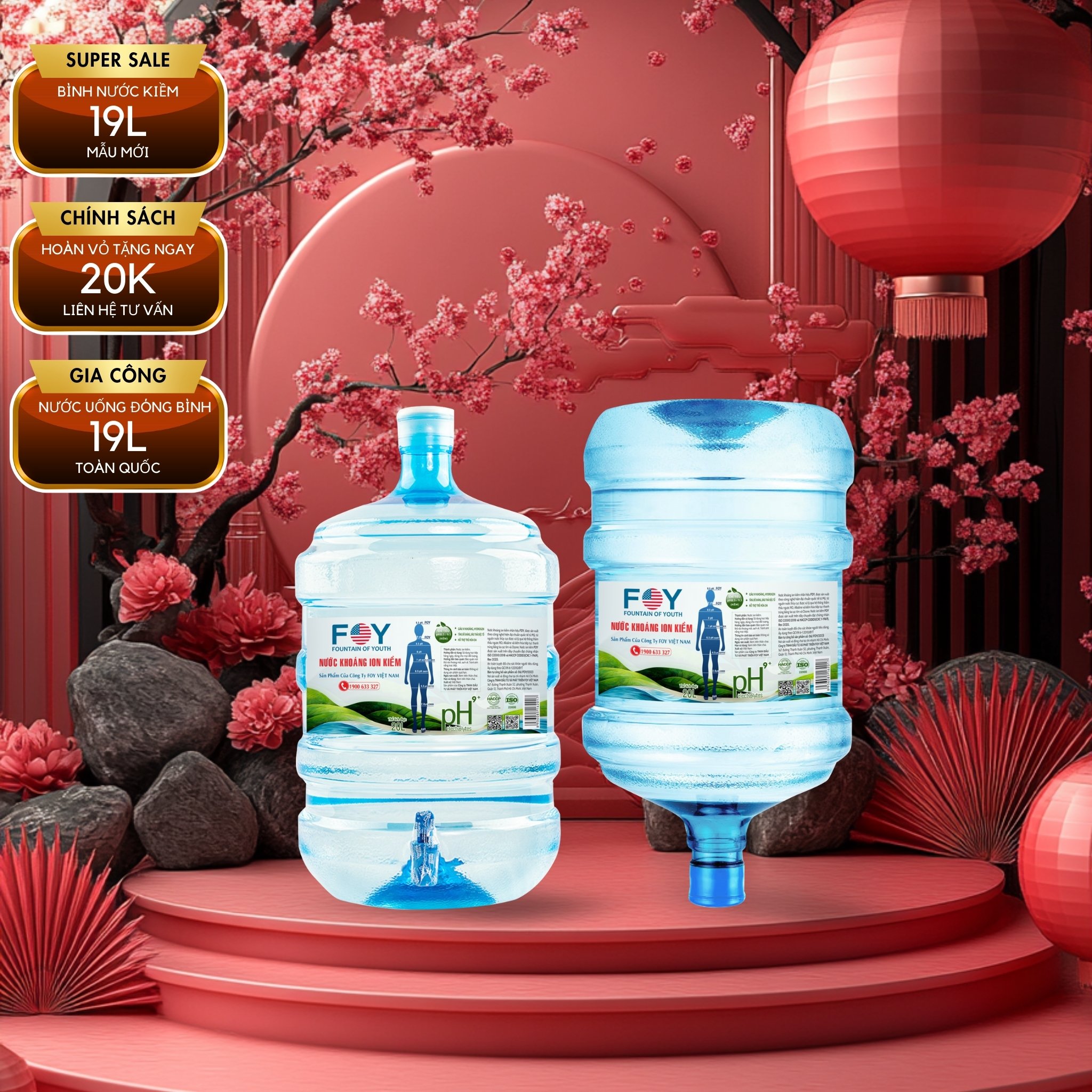 FOY nước ion kiềm 19L