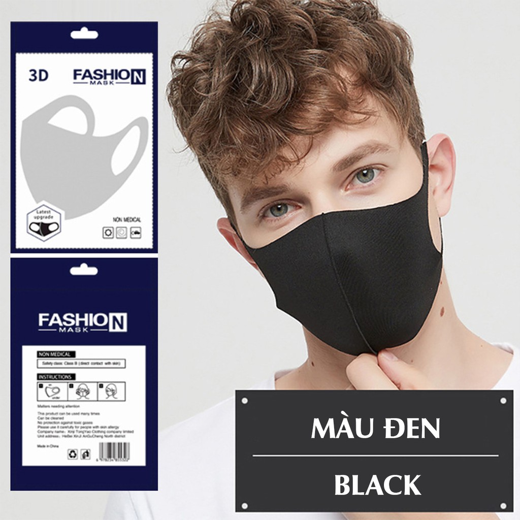 Khẩu Trang Vải 3D FASHION MASK Chống Ô Nhiễm Bụi Mịn, Chống Nắng Công Nghệ NHẬT BẢN - KHT.01 