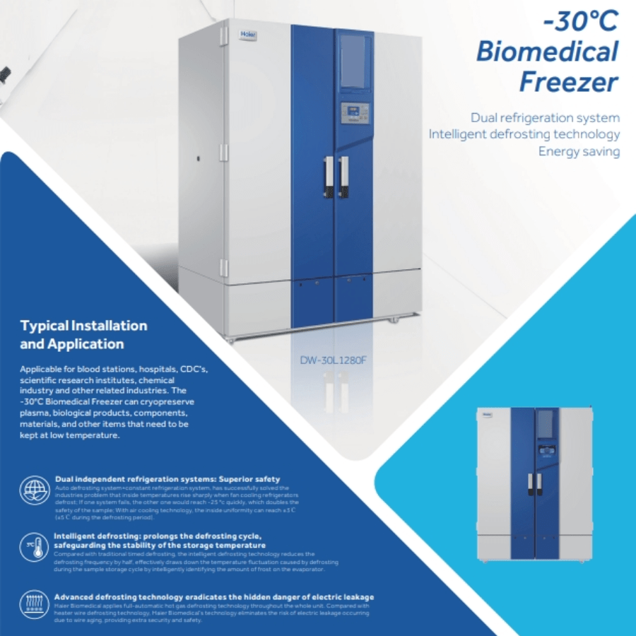 Tủ Bảo Quản Sinh Phẩm -30 độ C Haier DW-30L1280F