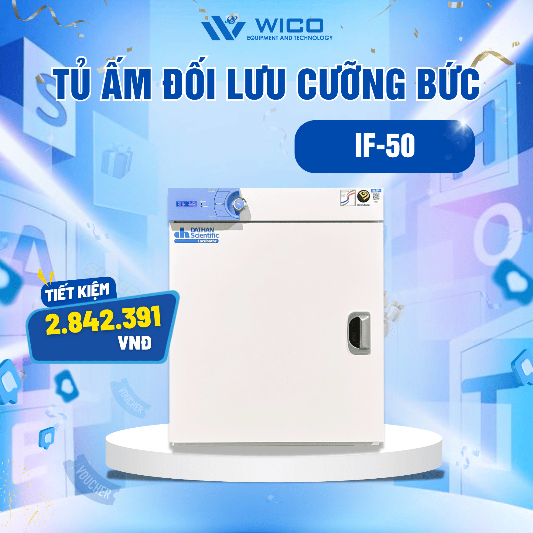 Tủ ấm đối lưu cưỡng bức Dlab-Mỹ IF-50