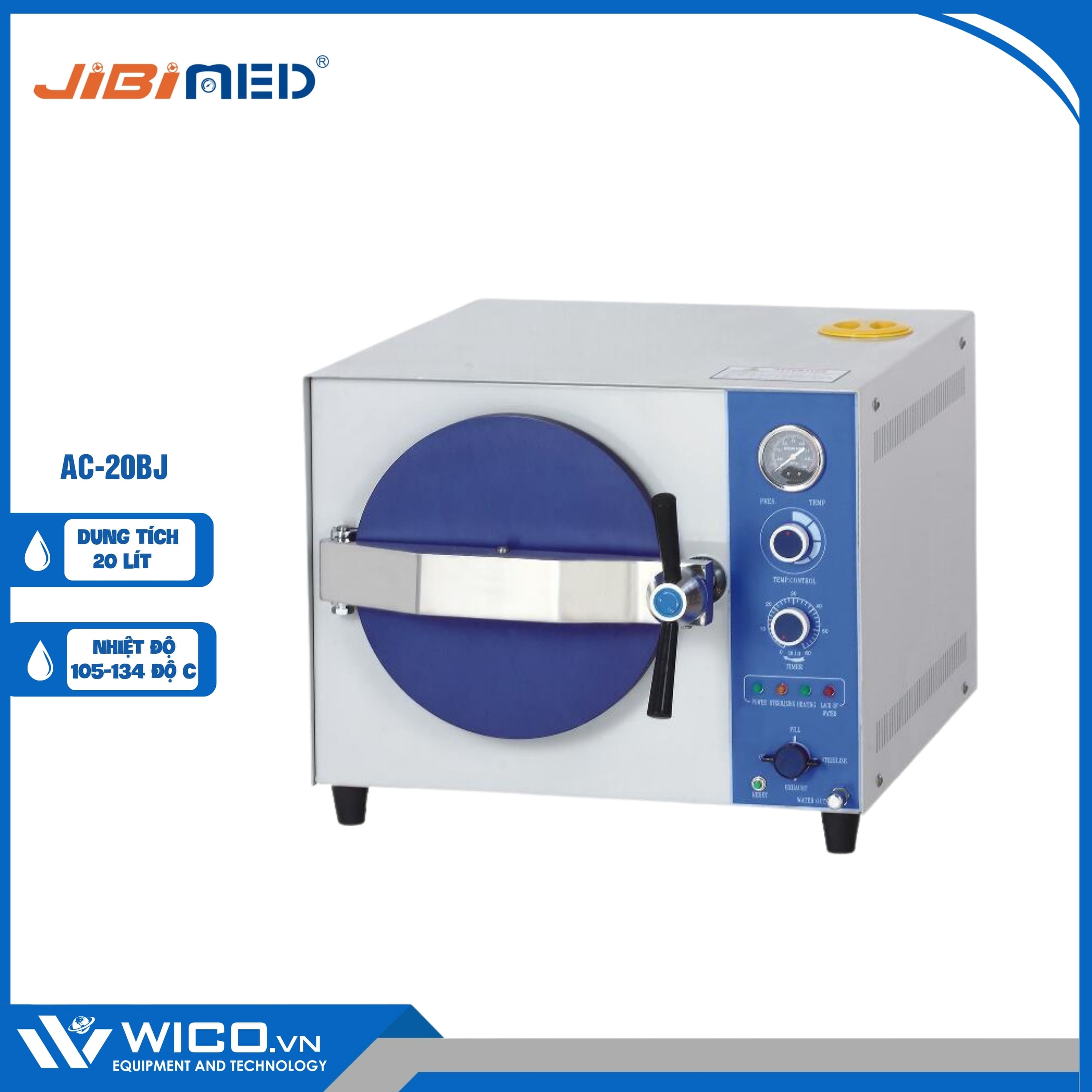 Nồi Hấp Tiệt Trùng Để Bàn Jibimed AC-20BJ | 20 Lít