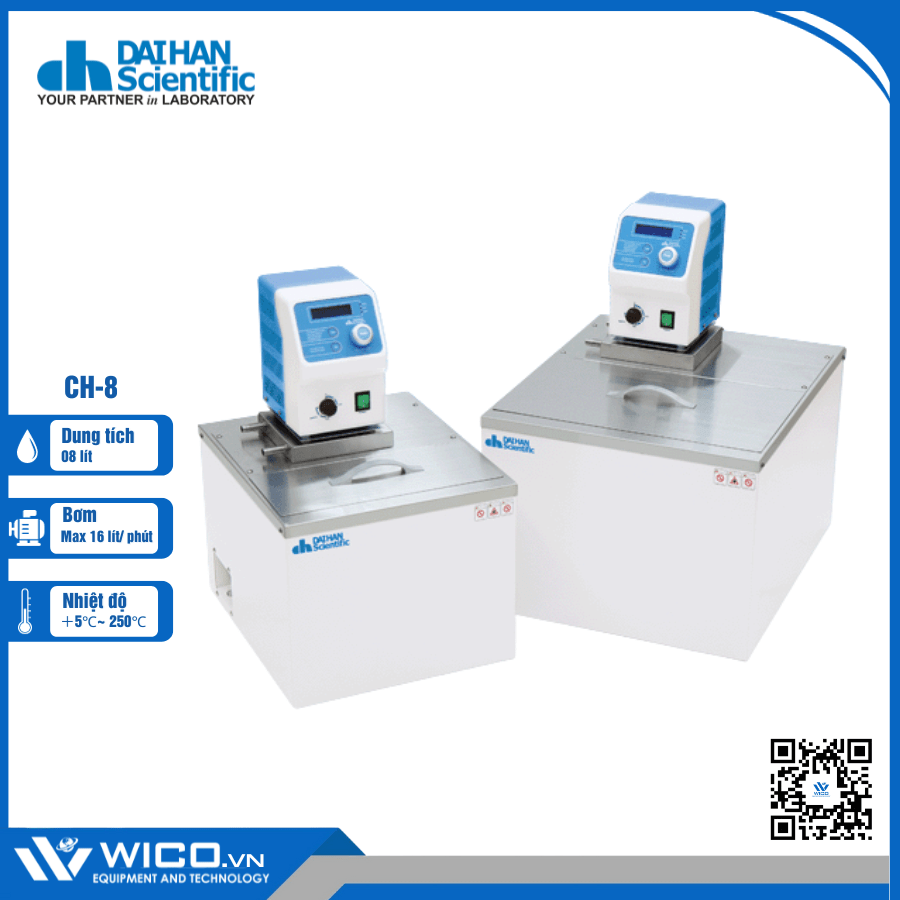 Bể Điều Nhiệt Tuần Hoàn Daihan 8 Lít 250 Độ