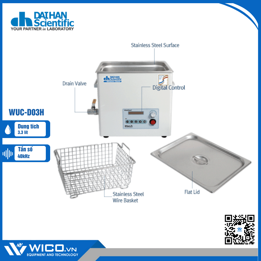 Bể Rửa Siêu Âm Daihan Hàn Quốc WUC-D03H