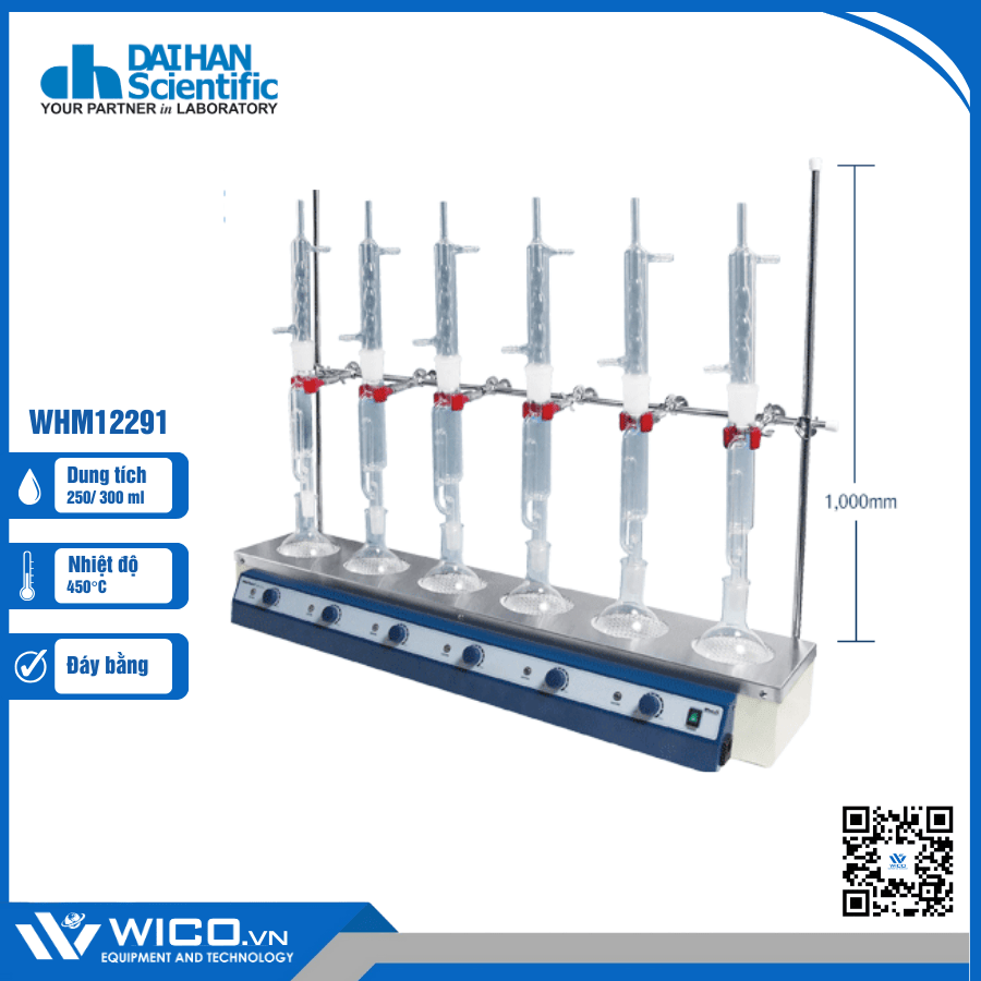 Bếp Đun Bình Cầu 450 Độ C Đáy Bằng 6 Vị Trí WHM12291