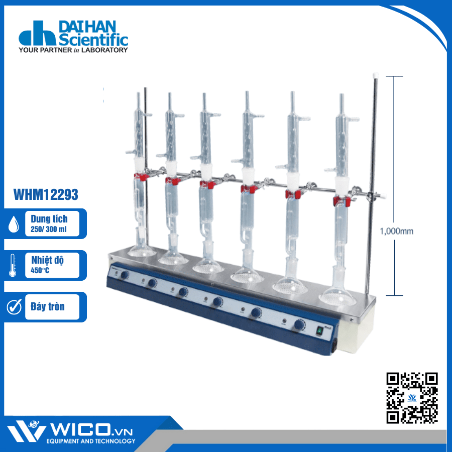 Bếp Đun Bình Cầu 450 Độ C Đáy Tròn 6 Vị Trí WHM12293
