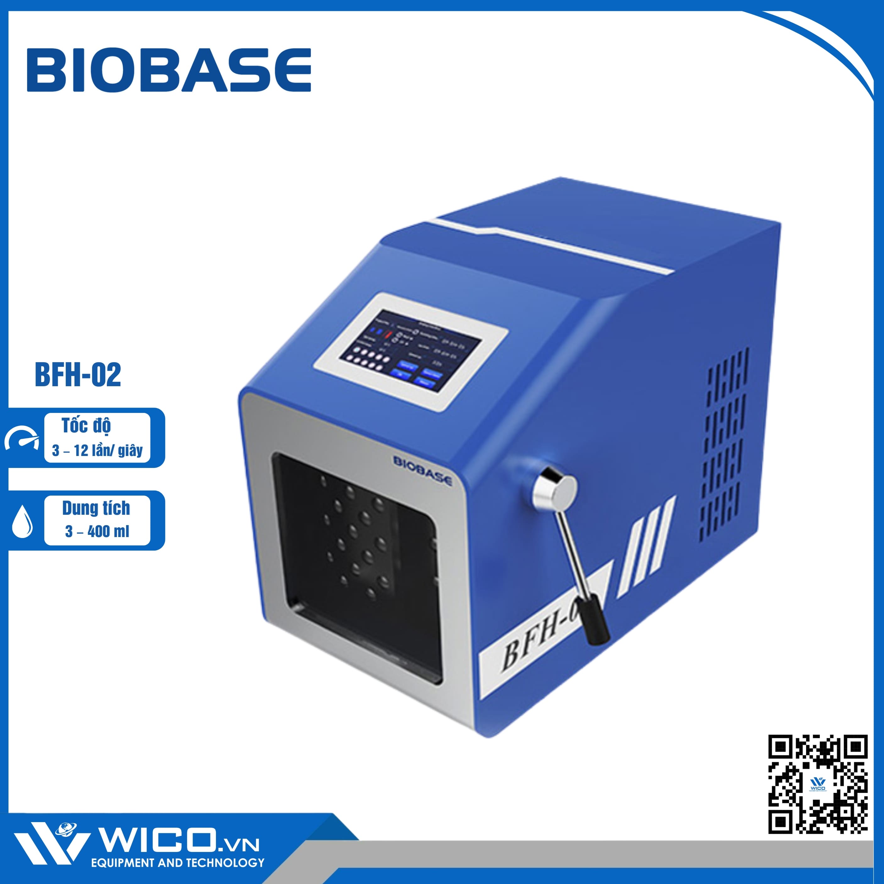 Máy Dập Mẫu Vi Sinh Biobase BFH-02 | Có Cài Nhiệt Độ