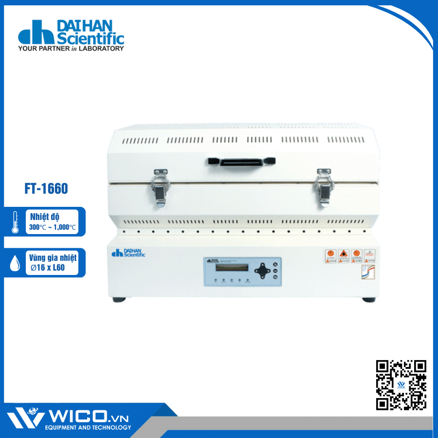 Lò Nung Ống Đơn 1000 Độ C Daihan Hàn Quốc FT-1660