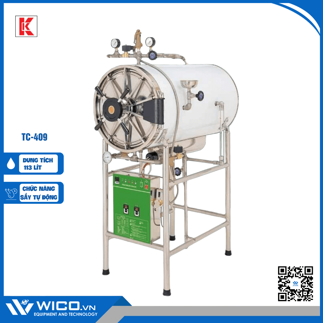 Nồi Hấp Tiệt Trùng Nằm Ngang Gemmy TC-409 | 113 lít - Sấy Tự Động