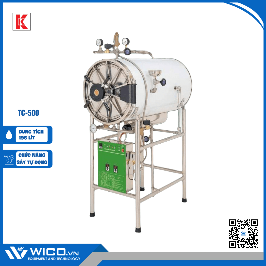 Nồi Hấp Tiệt Trùng Nằm Ngang Gemmy TC-500 | 196 lít - Sấy Tự Động