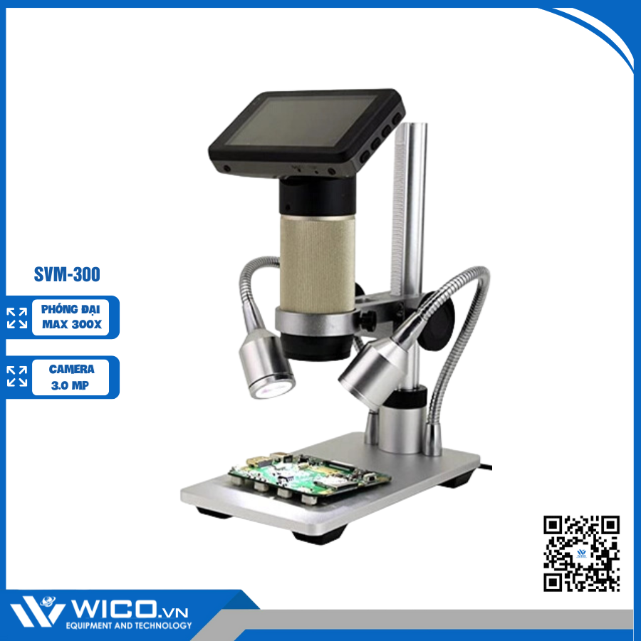 Kính hiển vi điện tử Trung Quốc SVM-300 (LCD 3 inch+đèn râu)
