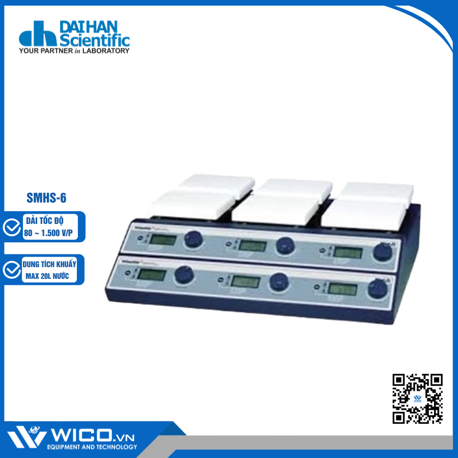 Máy Khuấy Từ Gia Nhiệt 6 Vị Trí Daihan SMHS-6