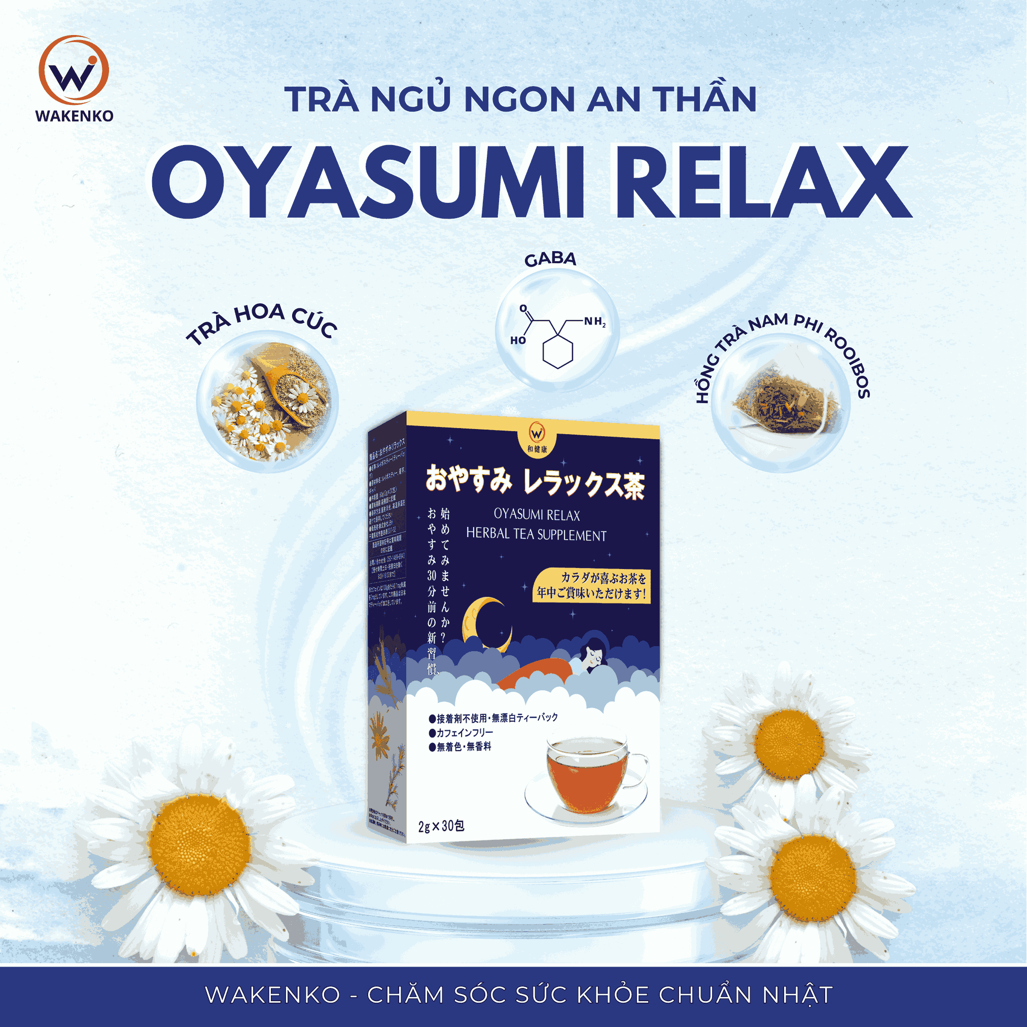 Thành Phần Trà Ngủ Ngon An Thần Oyasumi Relax Wakenko