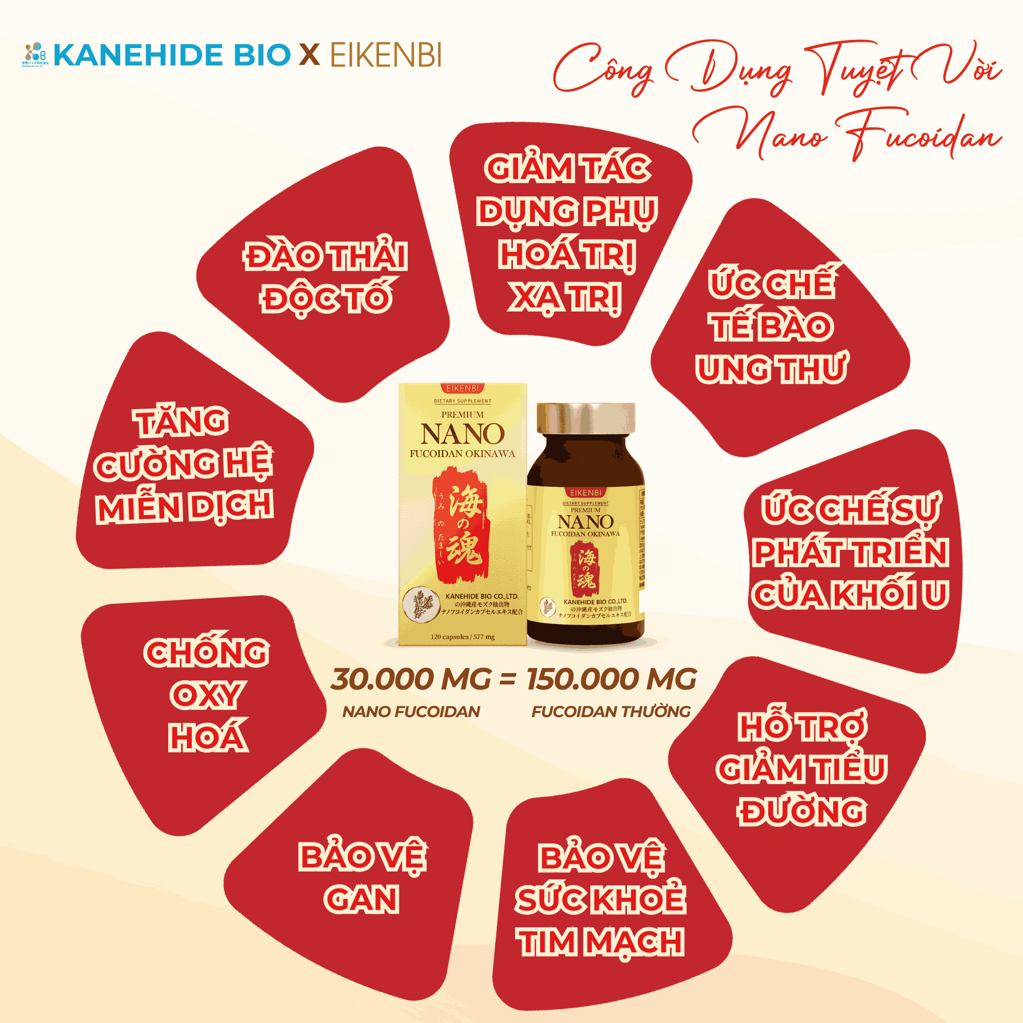 Công Dụng Của Viên Uống Nano Fucoidan Okinawa Kanehide Bio x Eikenbi