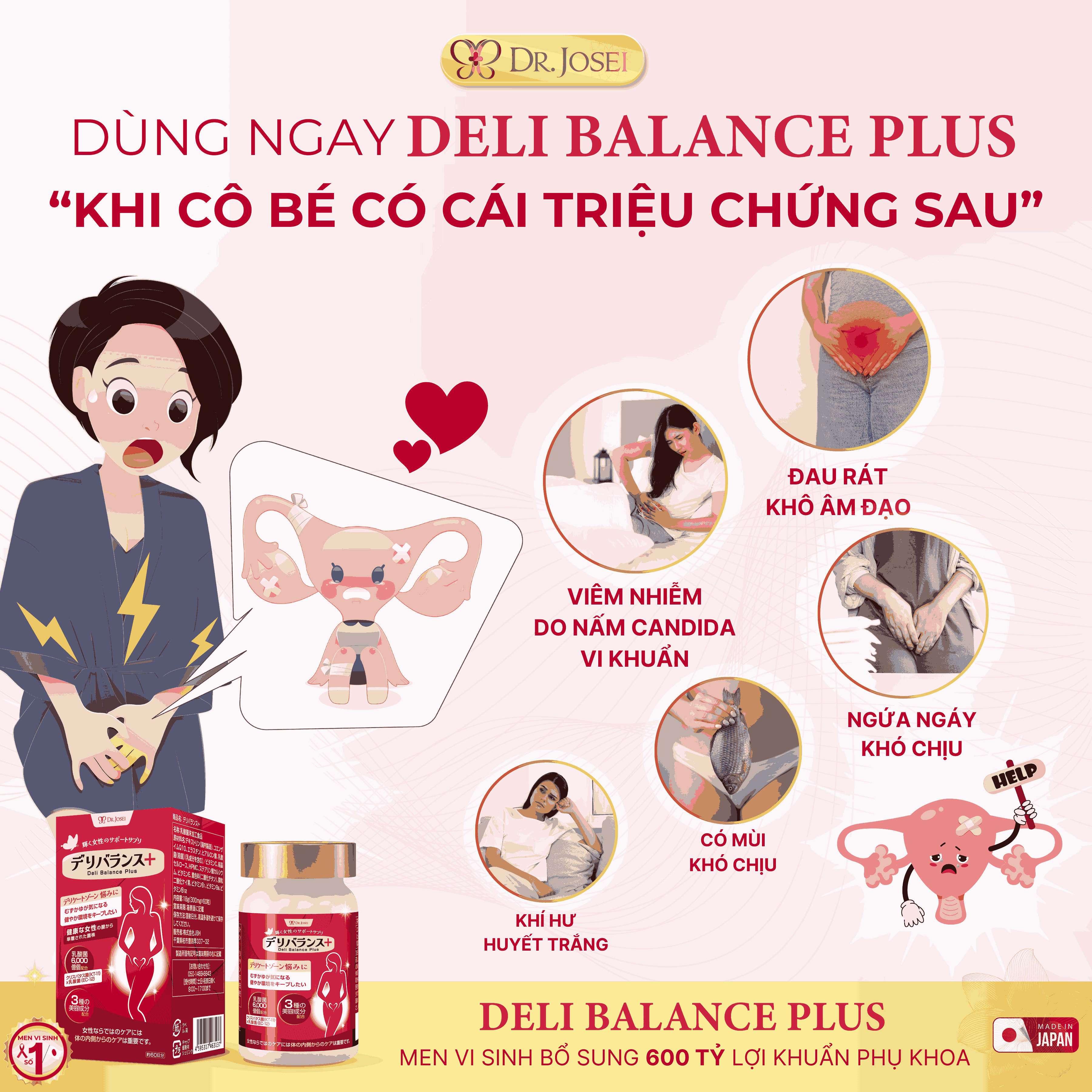 Đối Tượng Sử Dụng Men Vi Sinh Bổ Sung 600 Tỷ Lợi Khuẩn Phụ Khoa Deli Balance Plus Dr.JOSEI