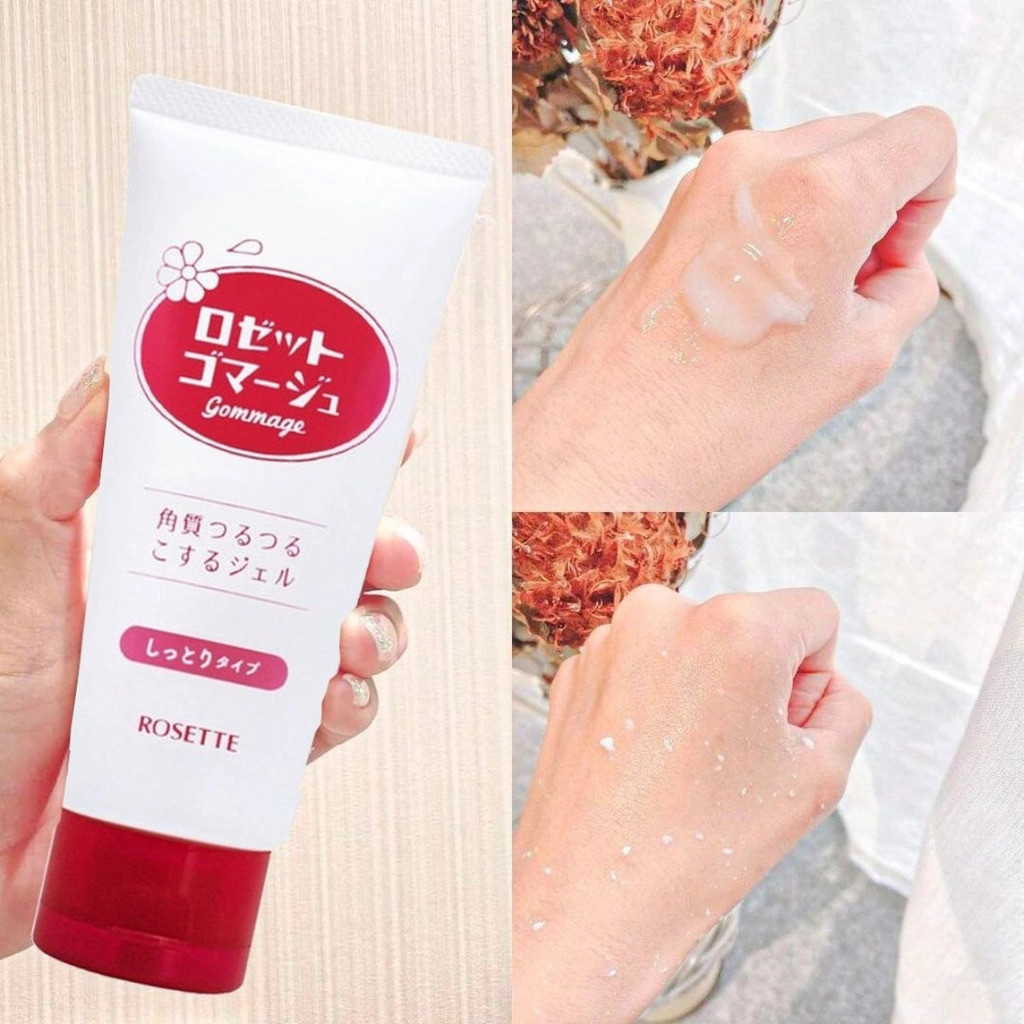 Hướng dẫn sử dụng gel tẩy da chết Rosette Aha màu hồng