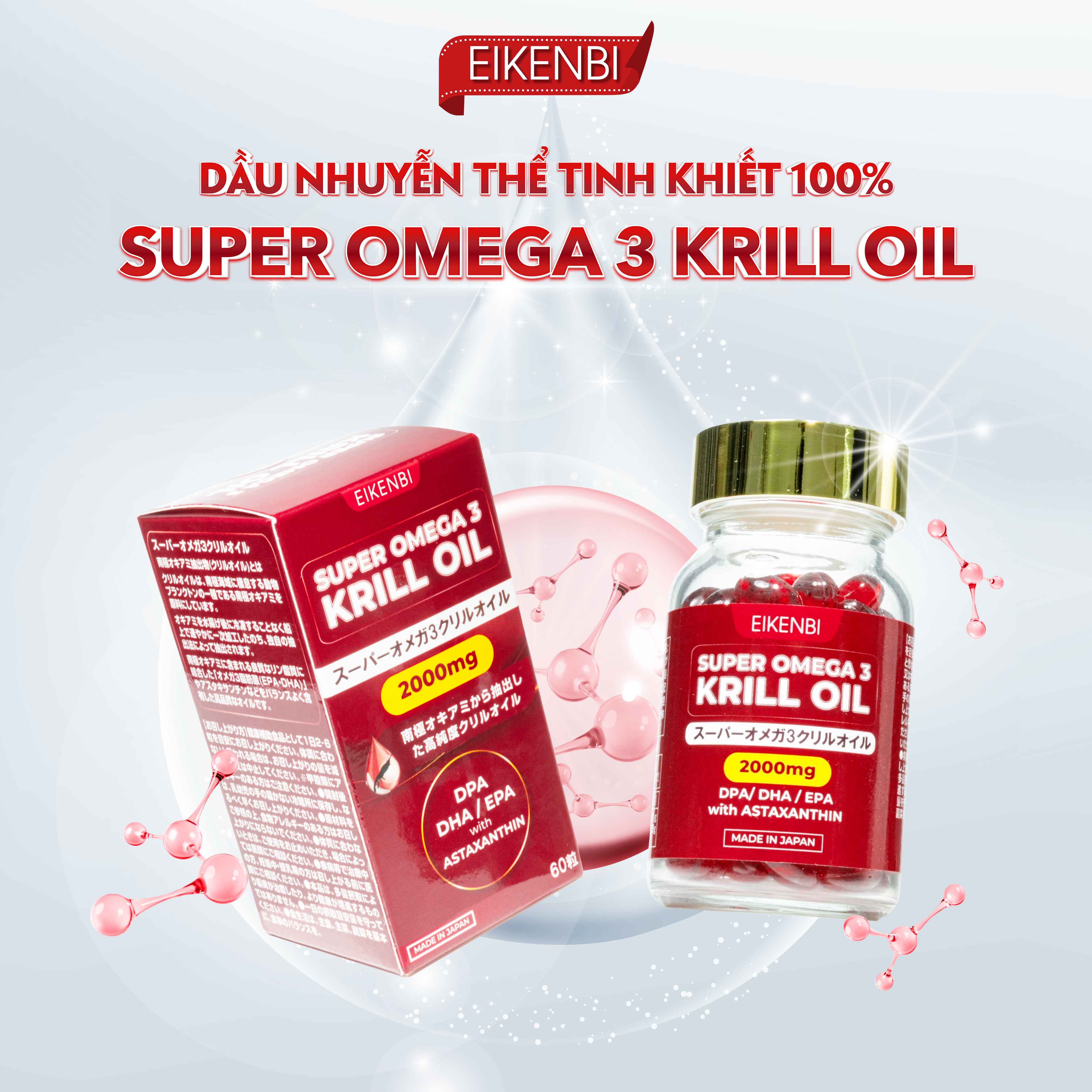 Viên Uống Dầu Nhuyễn Thể Siêu Omega 3 Krill Oil Eikenbi