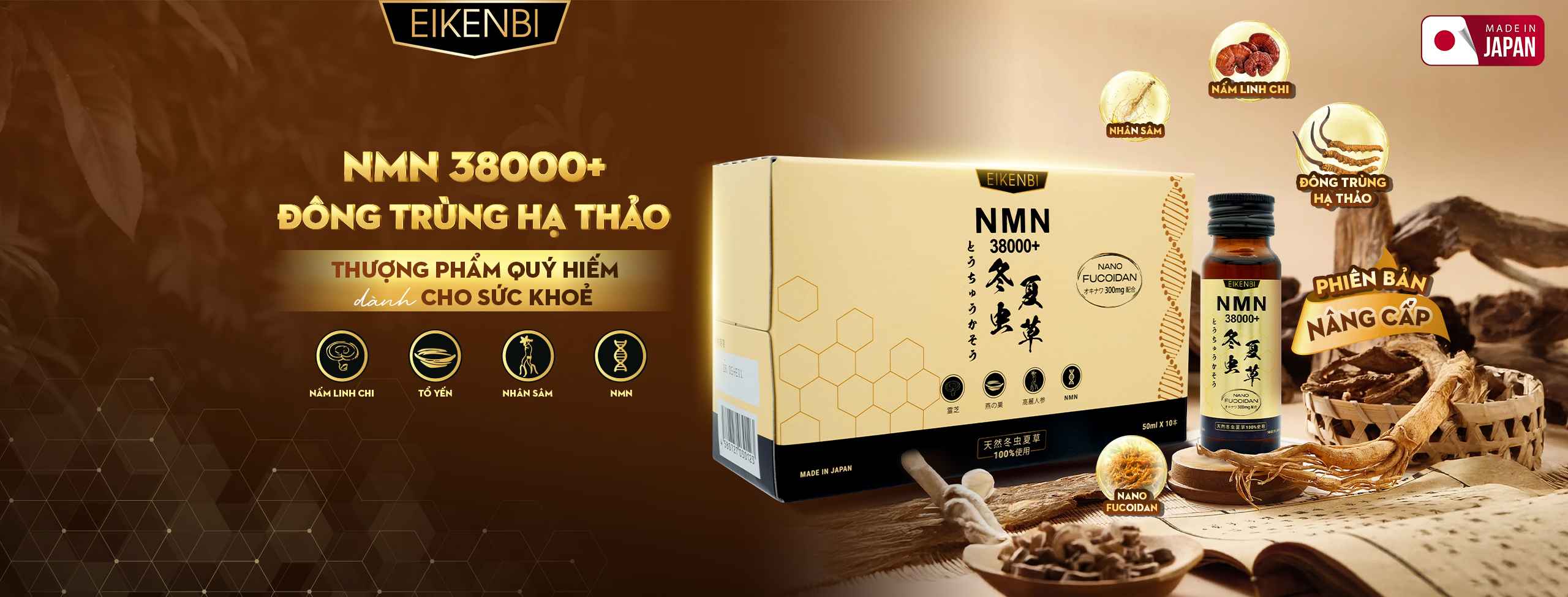 Nước uống NMN Đông Trùng Hạ Thảo 38000+ Eikenbi