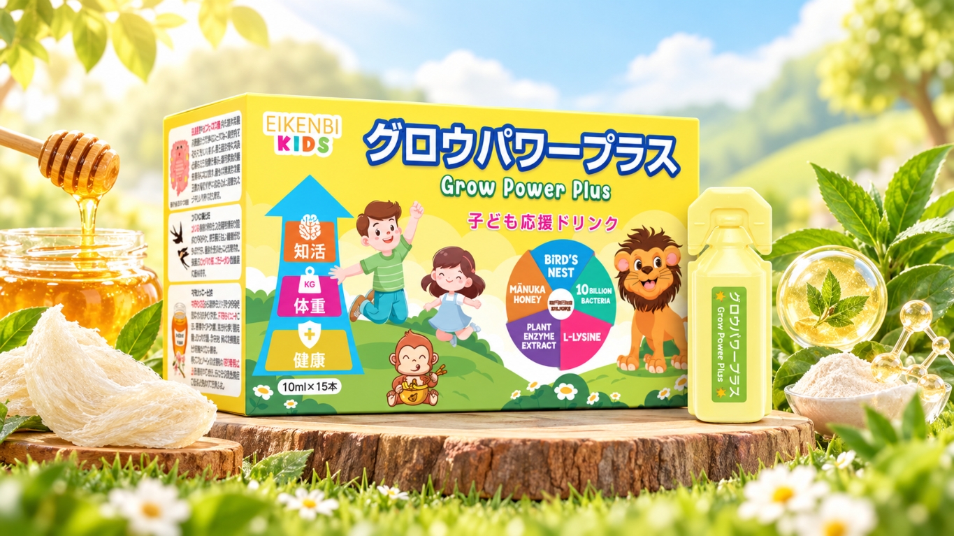 Siro háu ăn lợi khuẩn yến tươi Grow Power Plus Eikenbi Kids