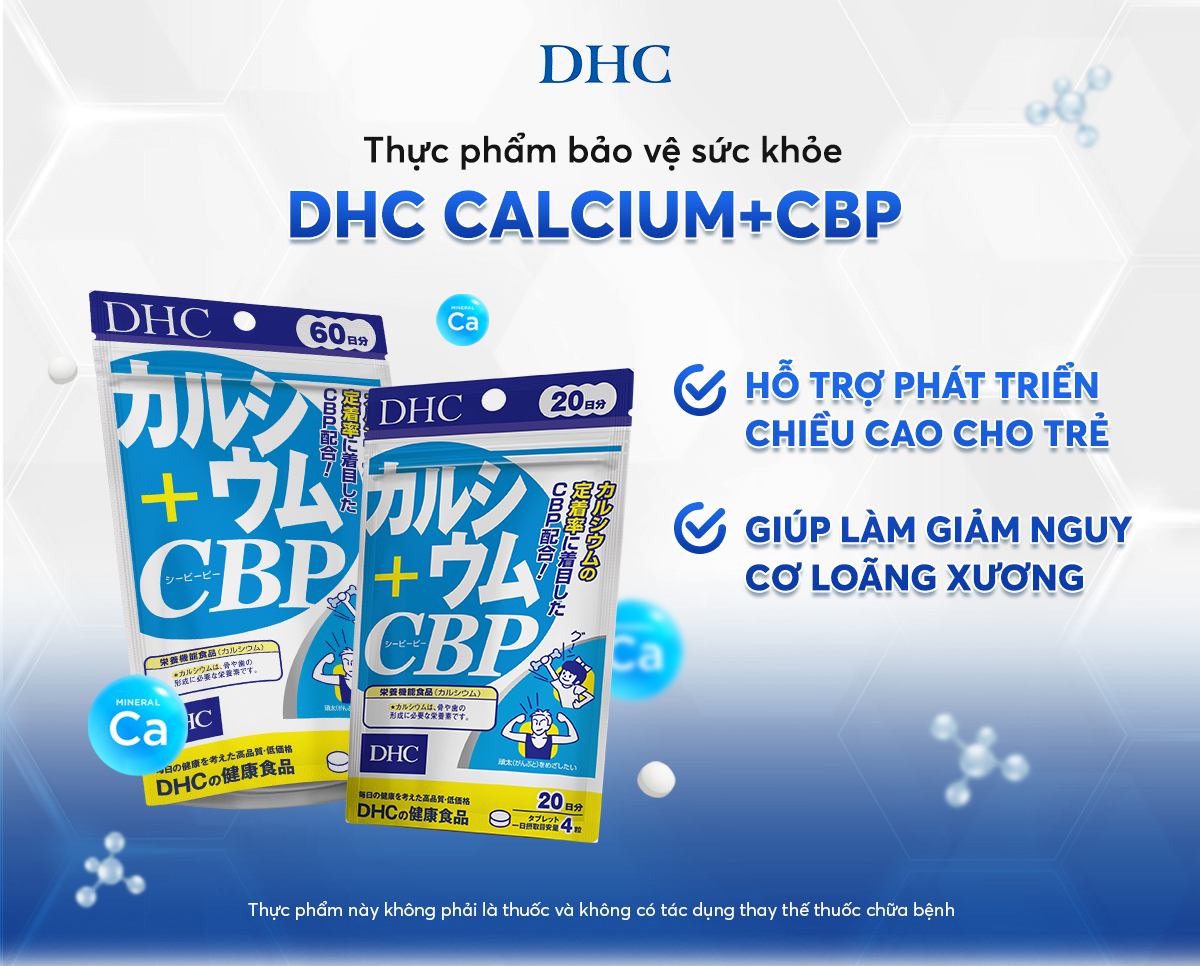 Viên uống bổ sung Canxi Nhật Bản DHC Calcium CBP