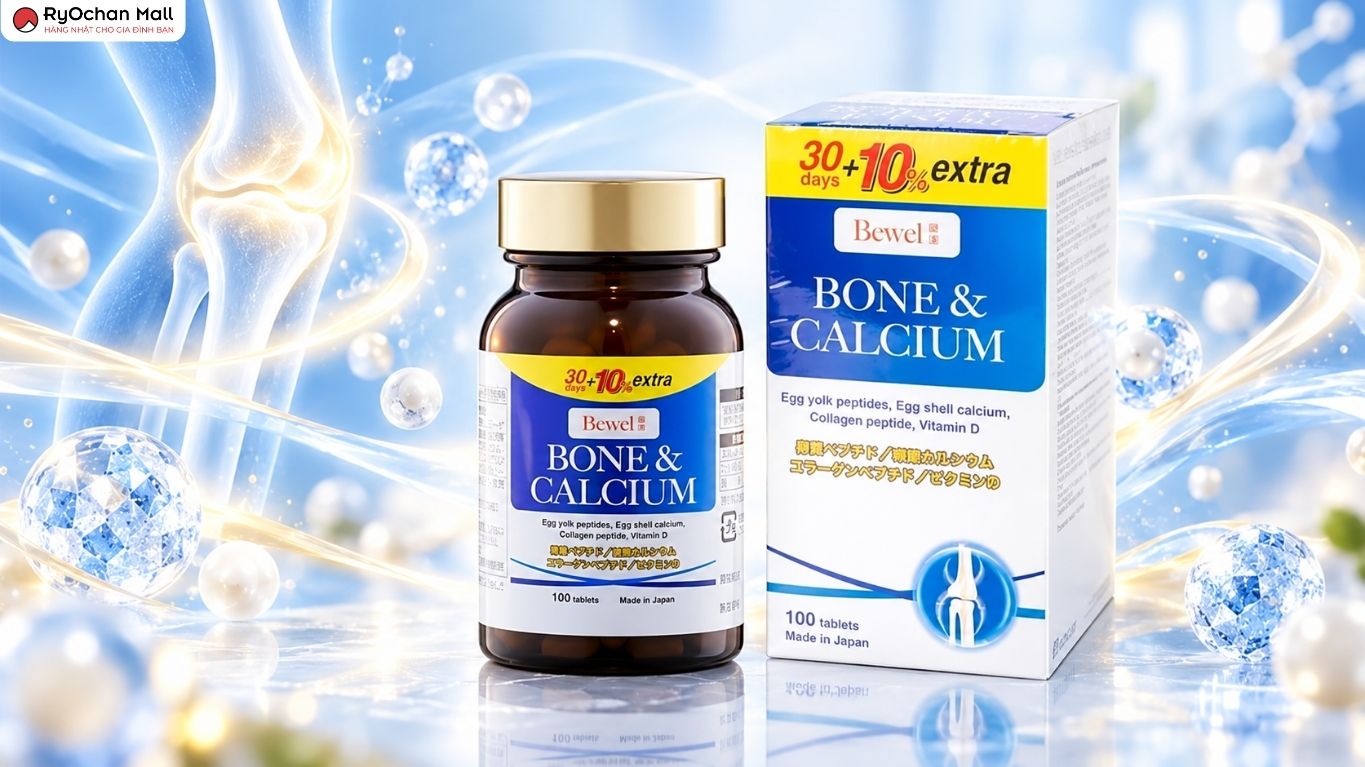 Viên uống bổ sung canxi Waki Bewel Bone & Calcium