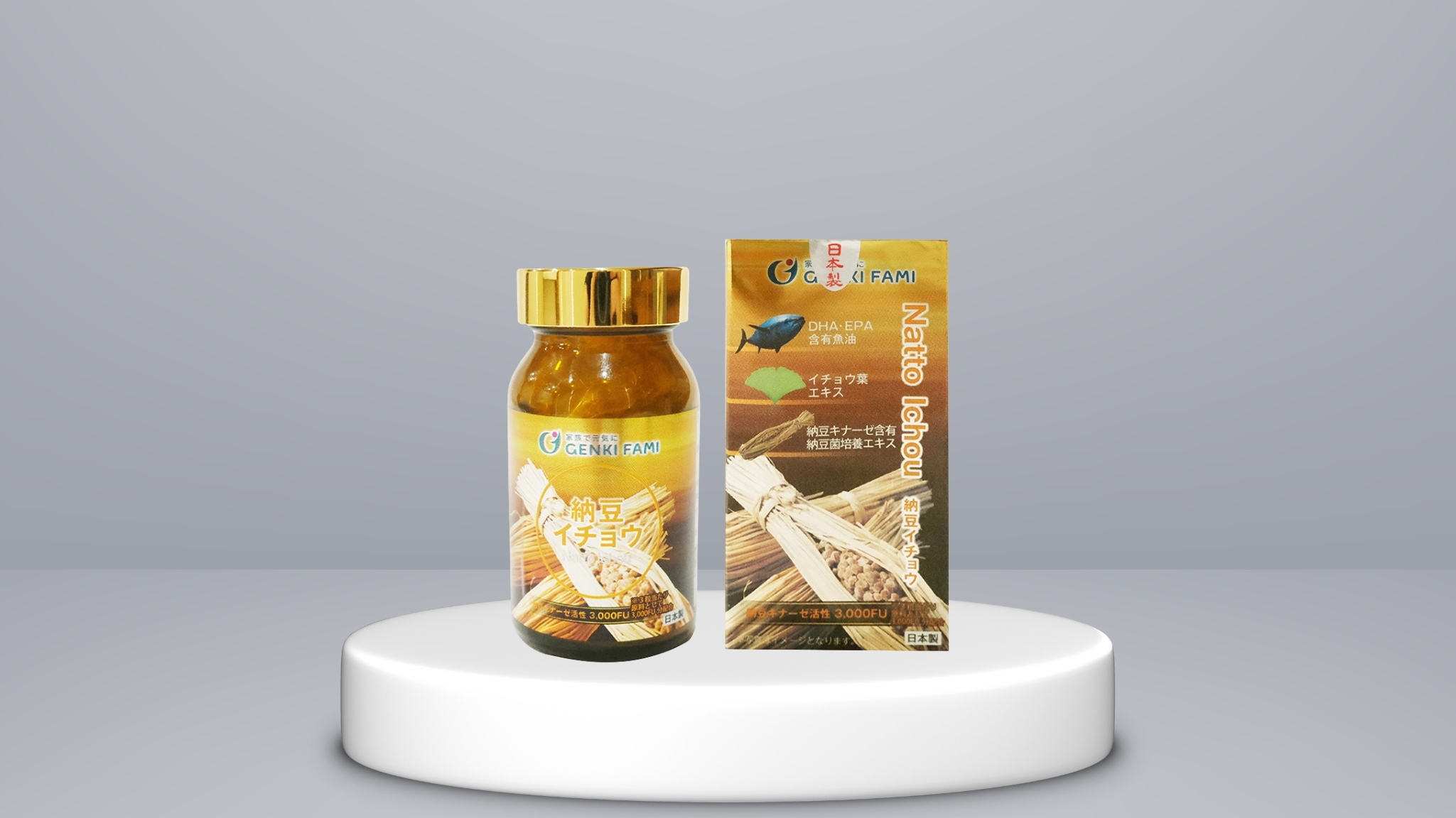 Viên uống đột quỵ Genki Fami Natto Ichou 3000FU