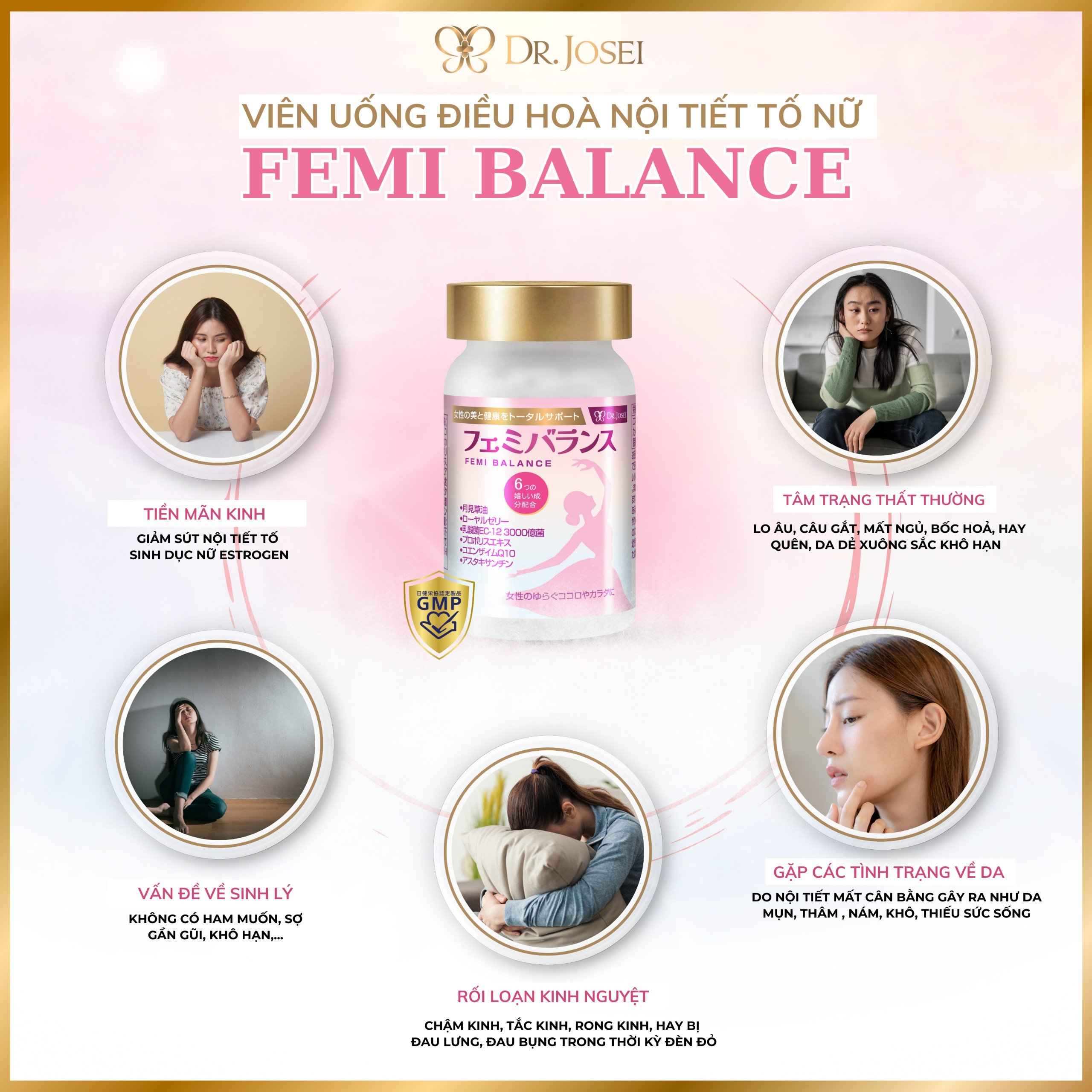Đối Tượng Sử Dụng Viên Uống Điều Hoà Nội Tiết Tố Nữ Femi Balance Dr. Josei