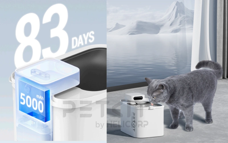 Máy lọc nước PETKIT EVERSWEET MAX hoạt động đến 83 ngày bằng PIN