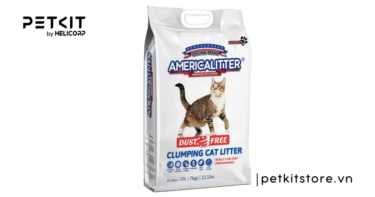 cát mèo không bụi - cát vệ sinh mèo không bụi