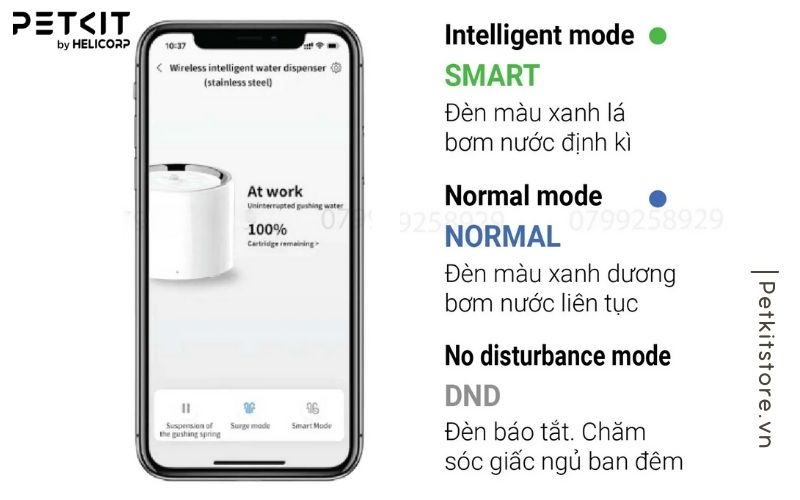 Tín hiệu hoạt động của máy lọc nước cho mèo PETKIT EVERSWEET 7 YVC