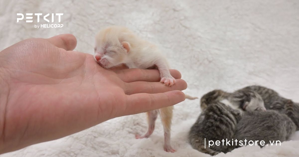 mèo không mở được mắt