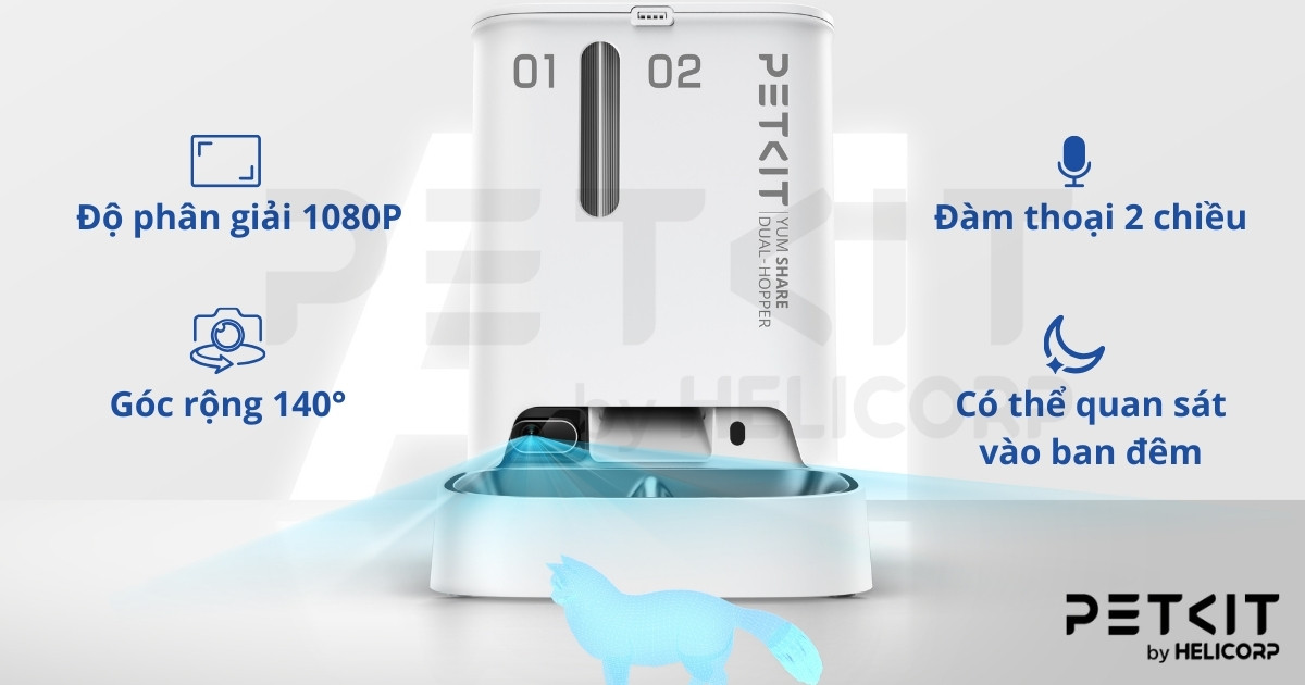 máy ăn PETKIT Gemini YumShare Dual-Hopper