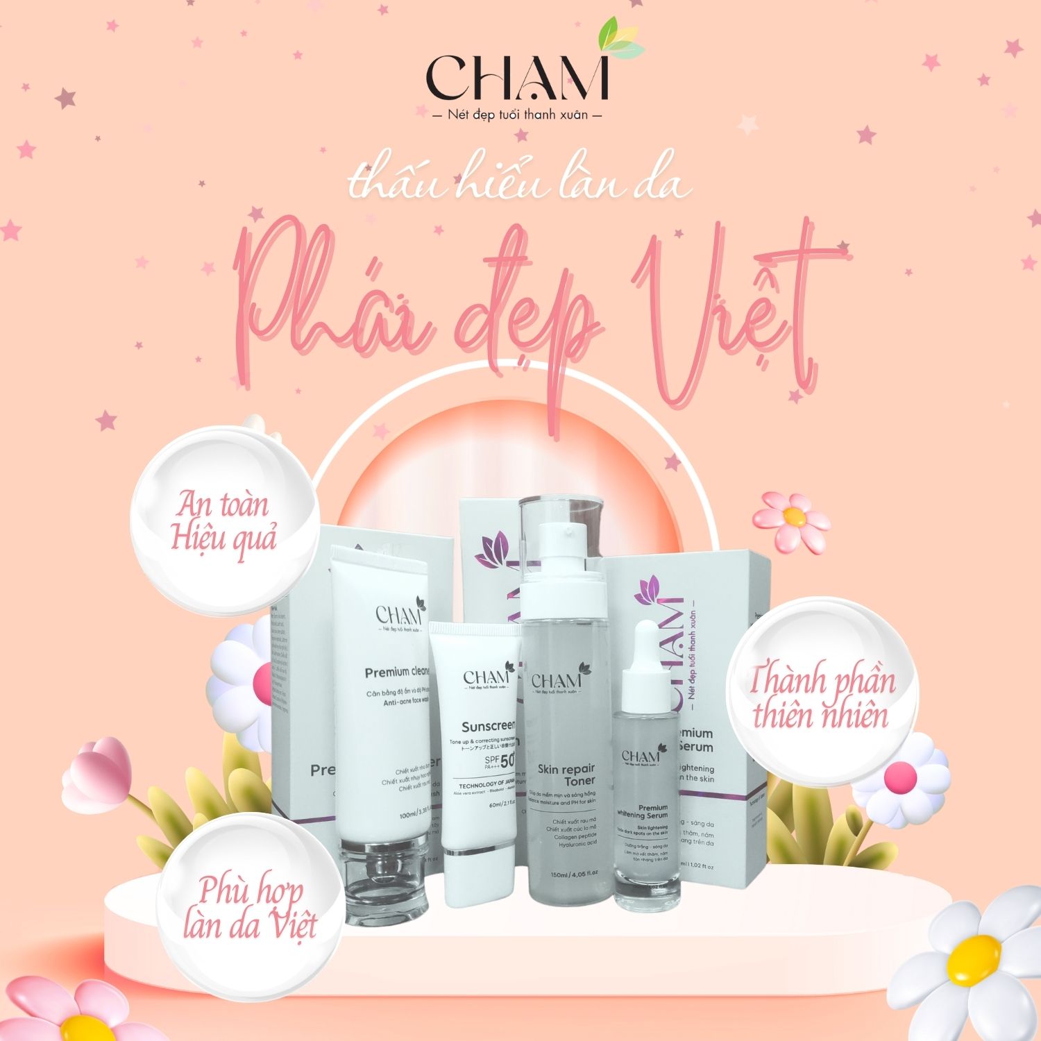 CHẠM đã khẳng định vị trí của mình trên thị trường mỹ phẩm cho da nhạy cảm