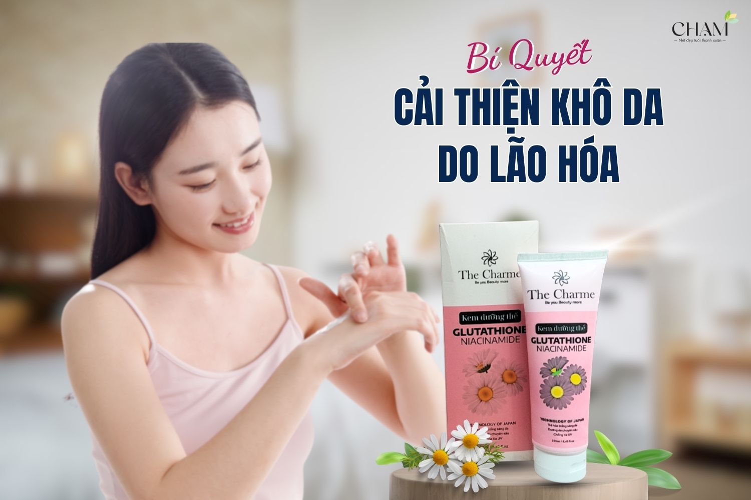 Da khô do lão hóa là một vấn đề ngày càng phổ biến mà nhiều người phải đối mặt