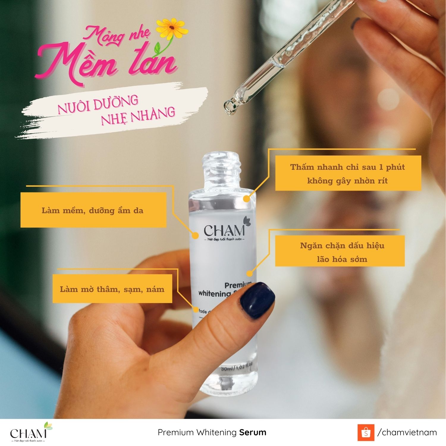 Sử dụng sản phẩm chứa Niacinamide có khả năng làm sáng da và giảm thiểu tình trạng thâm.