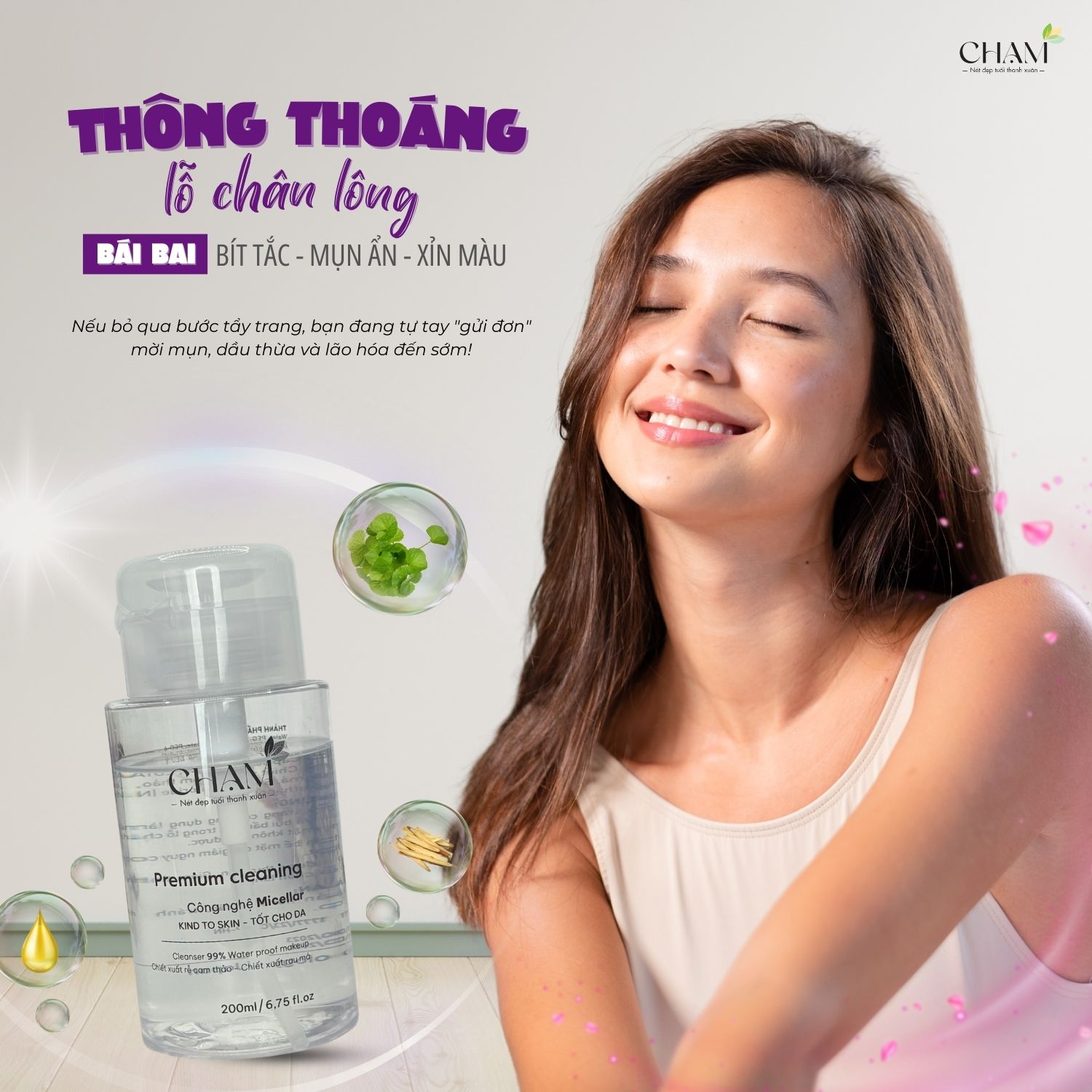 Hãy chọn các loại nước tẩy trang không chứa cồn