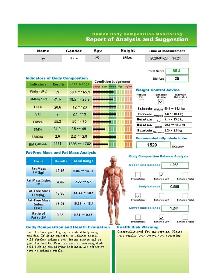Máy phân tích chỉ số cơ thể simple