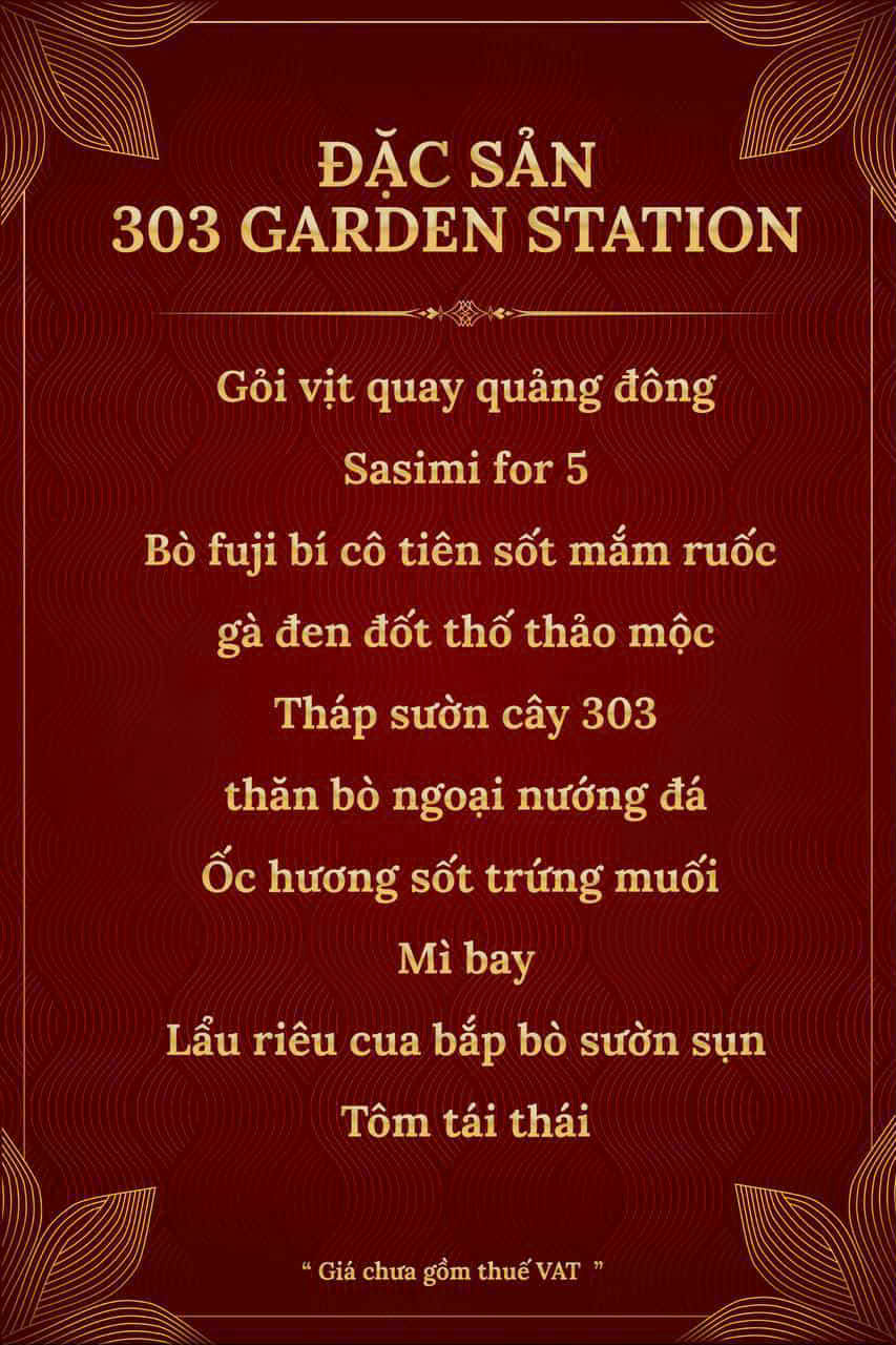 303 Garden Station Menu Nhà Hàng 1