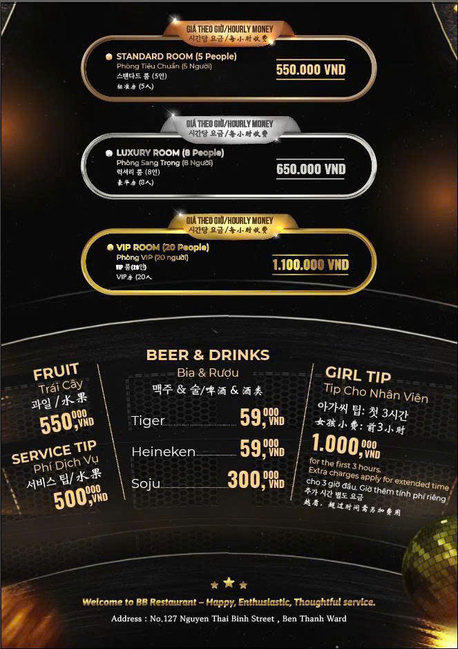 Bảng Giá Karaoke KTV 127 Nguyễn Thái Bình