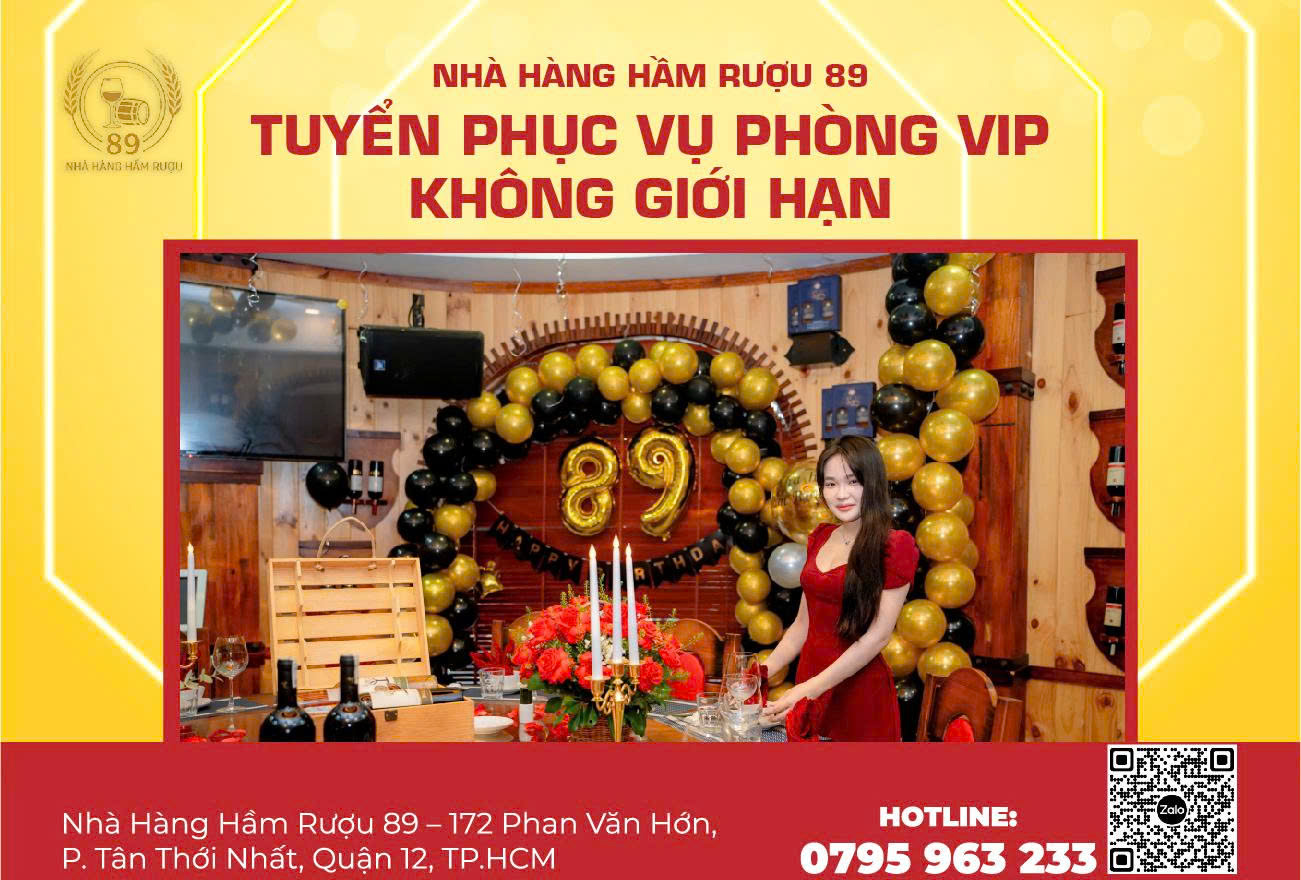 Hầm Rượu 89 Tuyển Nhân Viên Nữ Phục Vụ PR Phòng VIP Không Giới Hạn
